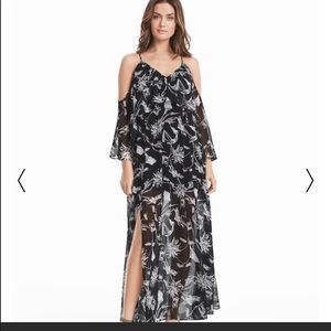 WHBM Cold Shoulder Floral Maxi
